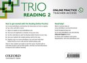 Trio Reading 2 Online Teacher's Access Code Card Pack