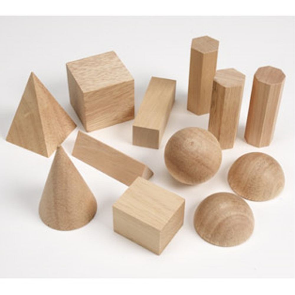Wooden Geometric Solids  立体図形ブロック 木製