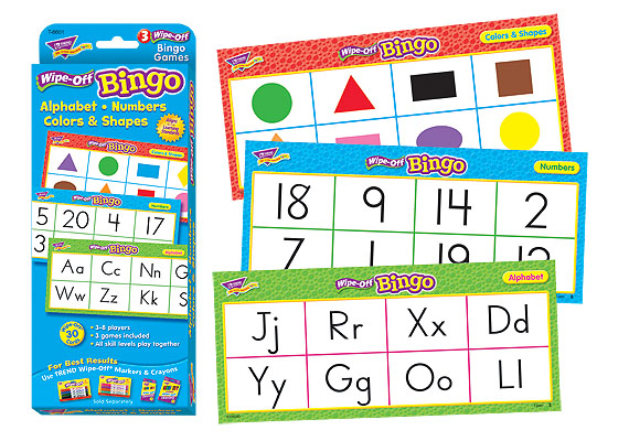 Trend Bingo Games: Alphabet, Numbers, Colors & Shapes