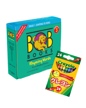 Bob Books English Readers 3 - Rhyming Words Pack of 10 Books + Free Crayons 24