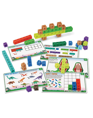Mathlink Cubes Kindergarten Math Activity Set: Dino Time! マスリンクキューブ 算数ダイナソー
