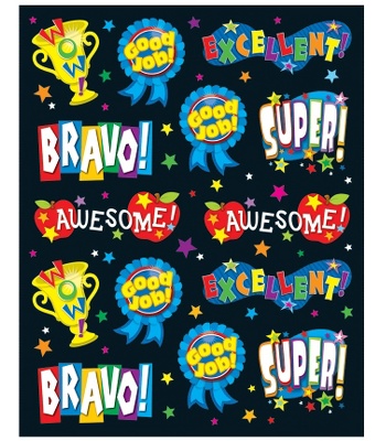 Shape Stickers: Positive Words