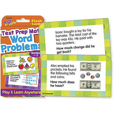 Trend Challenge Cards Word Problems Test Prep Math, Grades 1-3