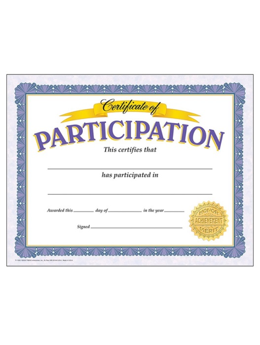 Certificate of Participation Classic Certificates