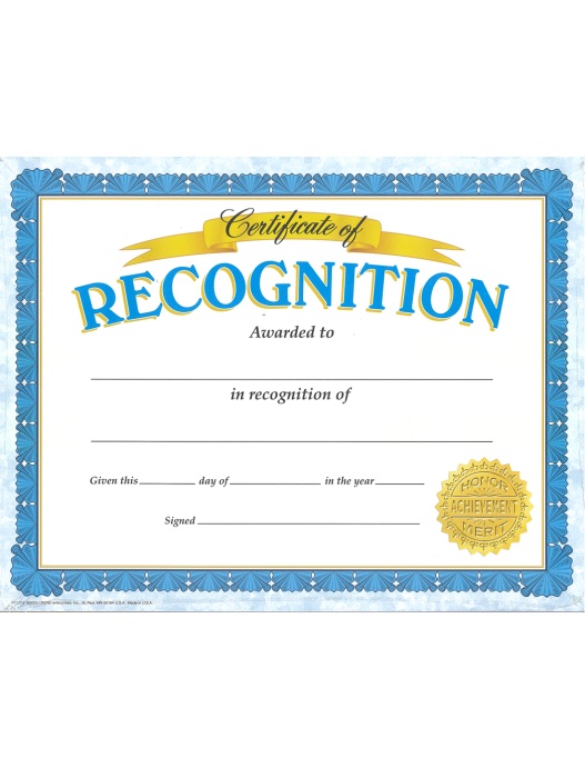 Certificate of Recognition Classic Certificates