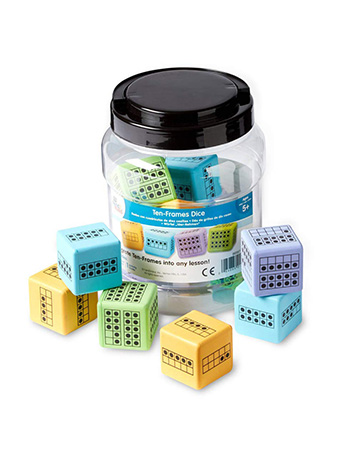 Colorful Foam Ten-Frame Dice Set of 12 マルチカラーフォームダイス 12個セット 10のマス