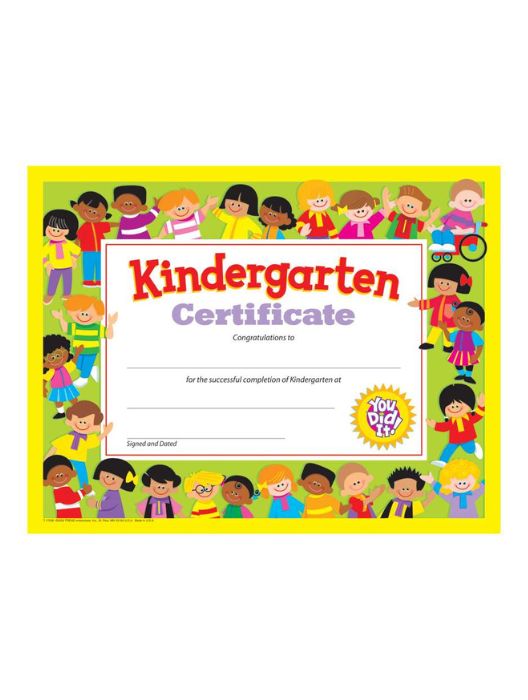 Trend Enterprises Kindergarten Certificate PK-K Certificates & Diplomas