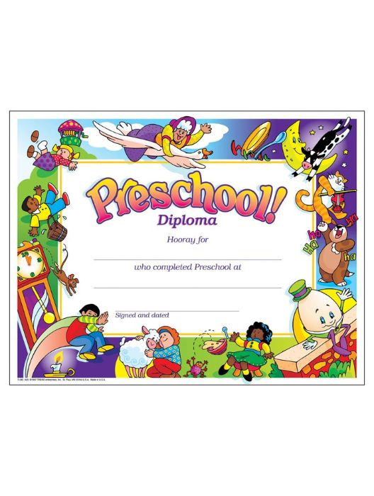 Trend Enterprises Preschool Diploma PK-K Certificates & Diplomas