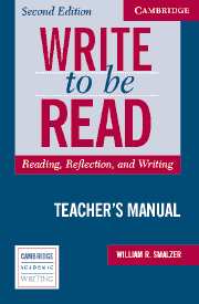 Write to be Read Teacher's Manual